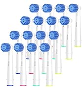 16 Pack Sensitive Gum Care Replacement Brush Heads Compatible with Oral b Braun Electric Toothbru...