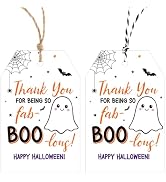Alynta Halloween Tags with String 50Pcs Happy Halloween Paper Gift Tags | Boo Tag Bat Ghost Tag L...