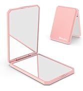 wobsion Small Compact Mirror,1x/2x Travel Magnifying Mirror,2-Sided Handheld Portable Folding Mir...