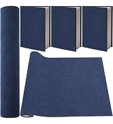 CRASPIRE 51 x 11.8in Book Cloth Fabric Suede Leather Fabric Surface Non-Woven Base Dark Blue for ...