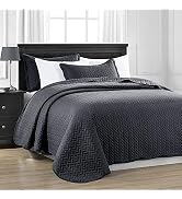 MOONLIGHT20015 Quilted Bedspread Throw Full/Queen 90" x 96" with 2 Pillow Shams for Bedroom Decor...