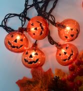 PASUTO Halloween Lights Pumpkin String Lights, 8.5 Feet Pumpkin Lights with 10Pcs Pumpkin Lantern...