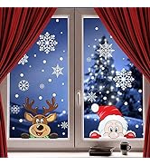 300 PCS 8 Sheet Christmas Snowflake Window Cling Stickers for Glass, Xmas Decals Decorations Holi...