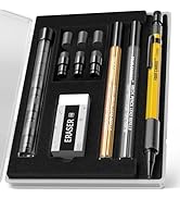 Four Candies 1.3mm Mechanical Pencil Set with Case, Metal Heavy Duty Outdoor Carpenter Pencil wit...