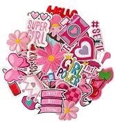 Harsgs Pink Style Iron on Patches, Embroidered Vintage Girl Patches, Cute Applique Patches for Cl...
