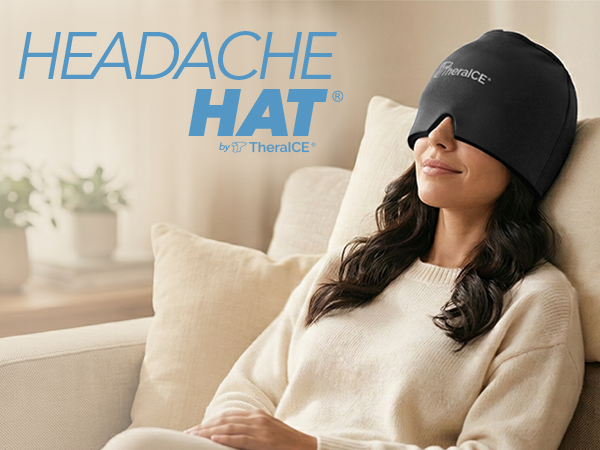TheraICE Headache Hat migraine mask—cooling therapy for pain, tension, sinus, puffy eyes