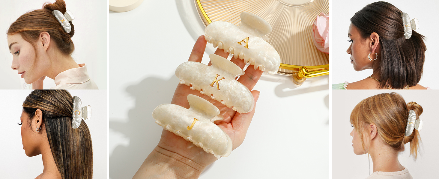 letter hair clips