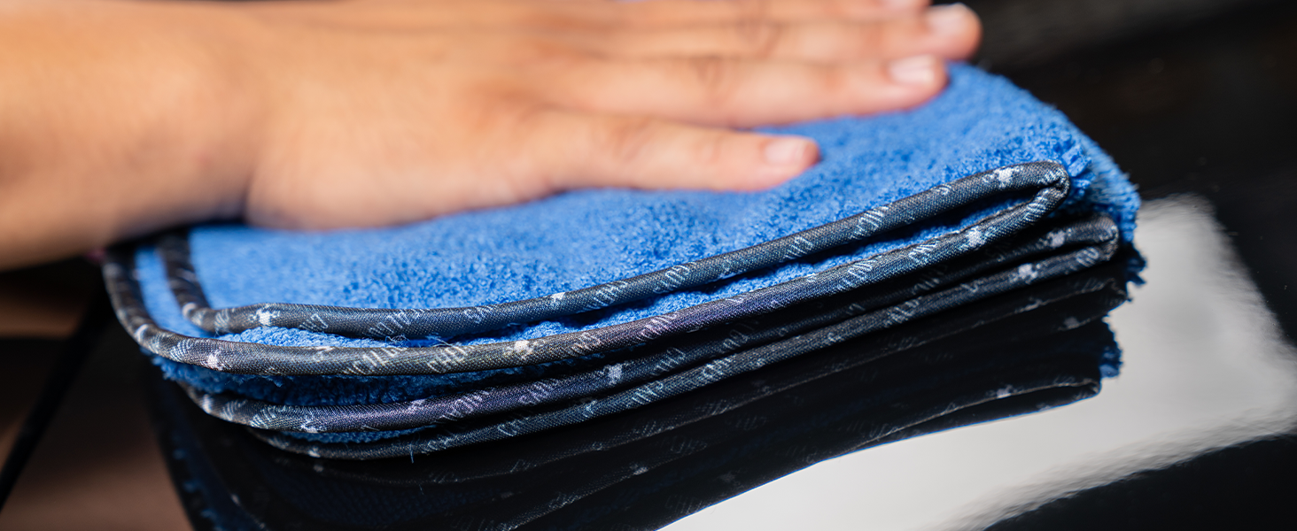 Extra thick microfiber car towels designed for drying large vehicles fast