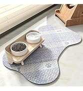 PADOOR- Dog Food Mat- Absorbent Pet Food Mat- Dog Bowl Mat Bone Shaped- Quick Dry Dog Feeding Mat...