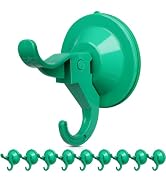 Antimbee 10 Pack Reusable Green Suction Cup Hooks with Max 11 lbs Load Capacity, Hanger and Holde...