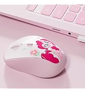My Little Pony Pinkie Pie Rechargeable Wireless Mouse - 4-Button Silent Click Mouse with 3 Adjust...