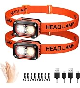 DARKBEAM LED Headlamp High Lumens USB Rechargeable Dual Light Headlight for Hardhat with Motion S...