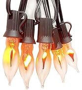 10Ft Halloween Flicker Flame String Lights, C18 Outdoor Halloween Decorations String Lights with ...