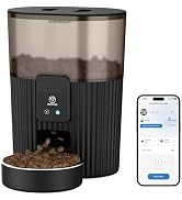 PAPIFEED Automatic Cat Feeder 3L/12 Cup,2.4G WiFi Pet Feeder with APP Control for Remote Feeding,...