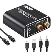 Digital to Analog Audio Converter, 192kHz DAC Digital Coaxial and Optical Toslink to Analog 3.5mm...