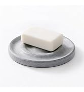 YIUMAF Round Diatomite Stone Soap Dish & Tray - Water Absorbing Soap Holder for Bathroom Kitchen ...