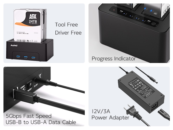 2.5 3.5 inch sata hdd ssd hard drive docking station cloner duplicator cloning tool free recover kit