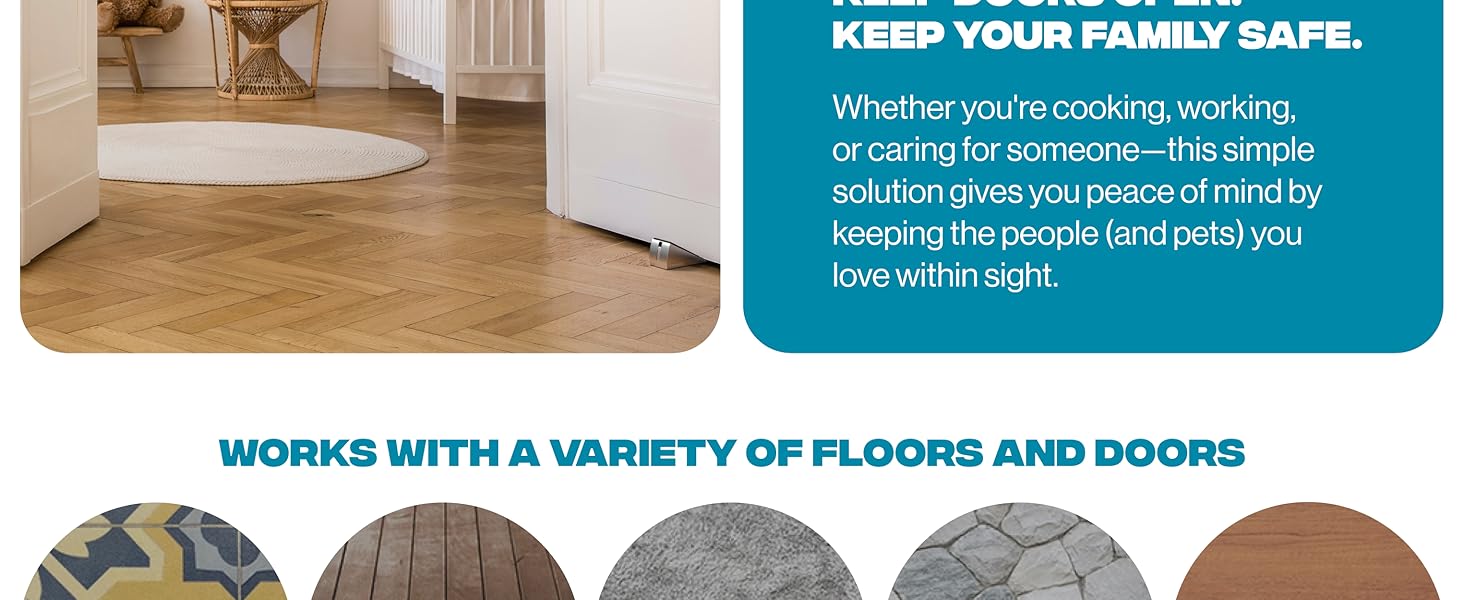 Perfect for patio doors, dorm room entries, office doors, and outdoor gate stoppers