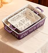 Domini Casserole Dishes for Oven, Ceramic Baking Dishes for Oven Set of 2, Lasagna Pan Deep, Baki...