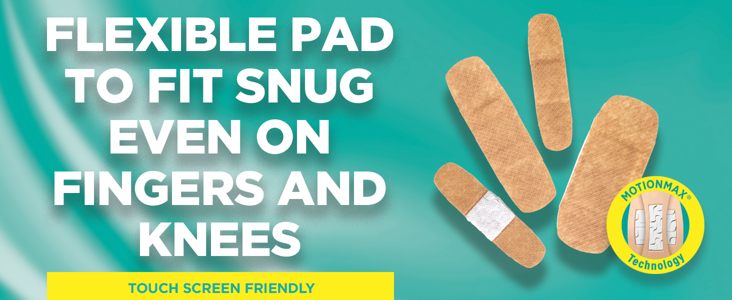 Image of four Band Aid Brand Skin Flex bandages