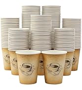 Clawsoff 300 Pack 12oz Paper Coffee Cups, Hot/Cold Beverage 12oz Disposable Coffee Cups, Retro De...