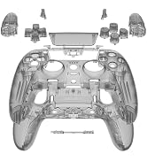 eXtremeRate Full Set Shell with Buttons Touchpad Compatible with ps5 Edge Controller, Clear Black...