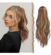 FESHFEN Ponytail Extensions, Long Claw Clip in Ponytail Hairpiece Synthetic Pony Tails Hair Piece...