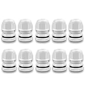 NineLeaf 10 Piece Waterproof Cable Glands Joints Adjustable 6-12mm Cable Connectors,M20x1.5 White...