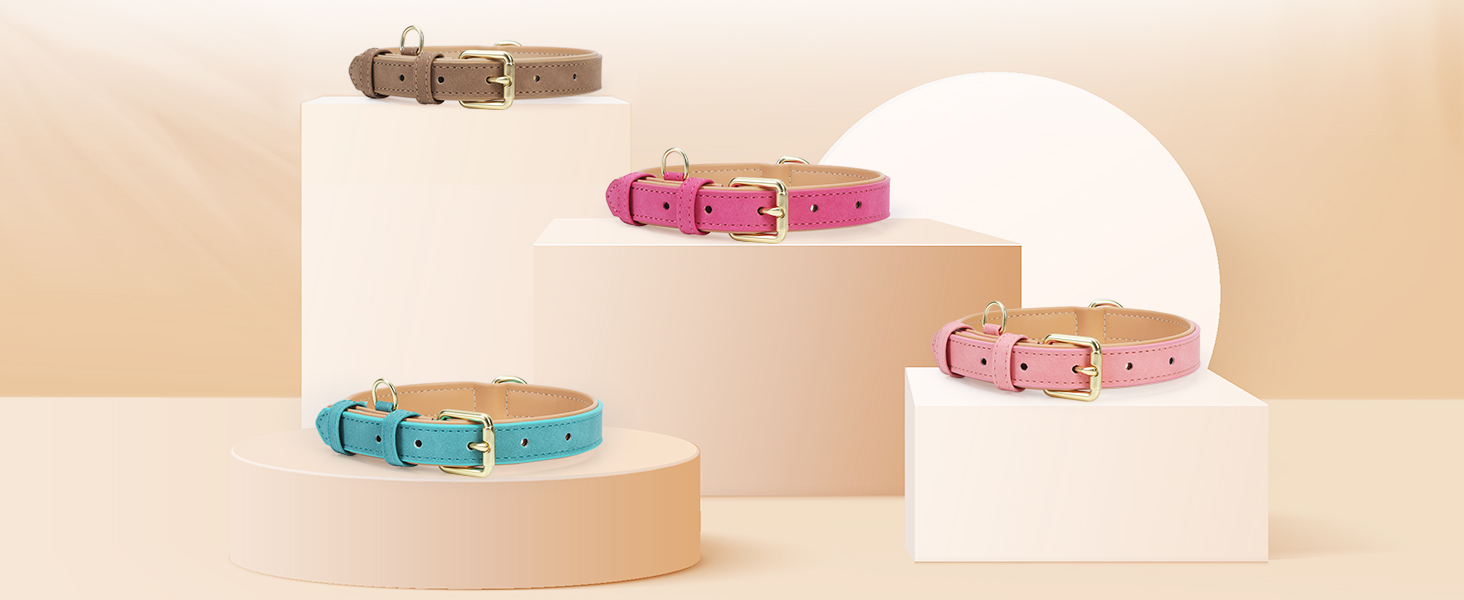 leather dog collar for small dogs
