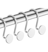 CHICTIE Chrome Shower Curtain Hooks, Rustproof Shower Curtain Rings for Bathroom, Metal Shower Ho...