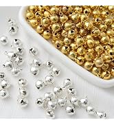 Naler 120pcs Jingle Bells for Crafting, Silver Gold Sleigh Bell Christmas Tree Bell Decoration fo...