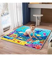 Baby Play Mat, 50x50 Thickened Playpen Mat, Waterproof & Non-Slip, Foldable Baby Play Mat for Flo...