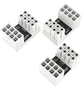 3-Pack PCIe 8 Pin 180 Degree Adapter, Jeymei U Turn 180 Degree Angle 8 Pin Connector GPU 180 Degr...