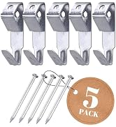 Performore 5 Pack of Heavy Duty Picture Hanger Hooks with Nails, 100lbs Frame Hooks Kit Mirror Ha...