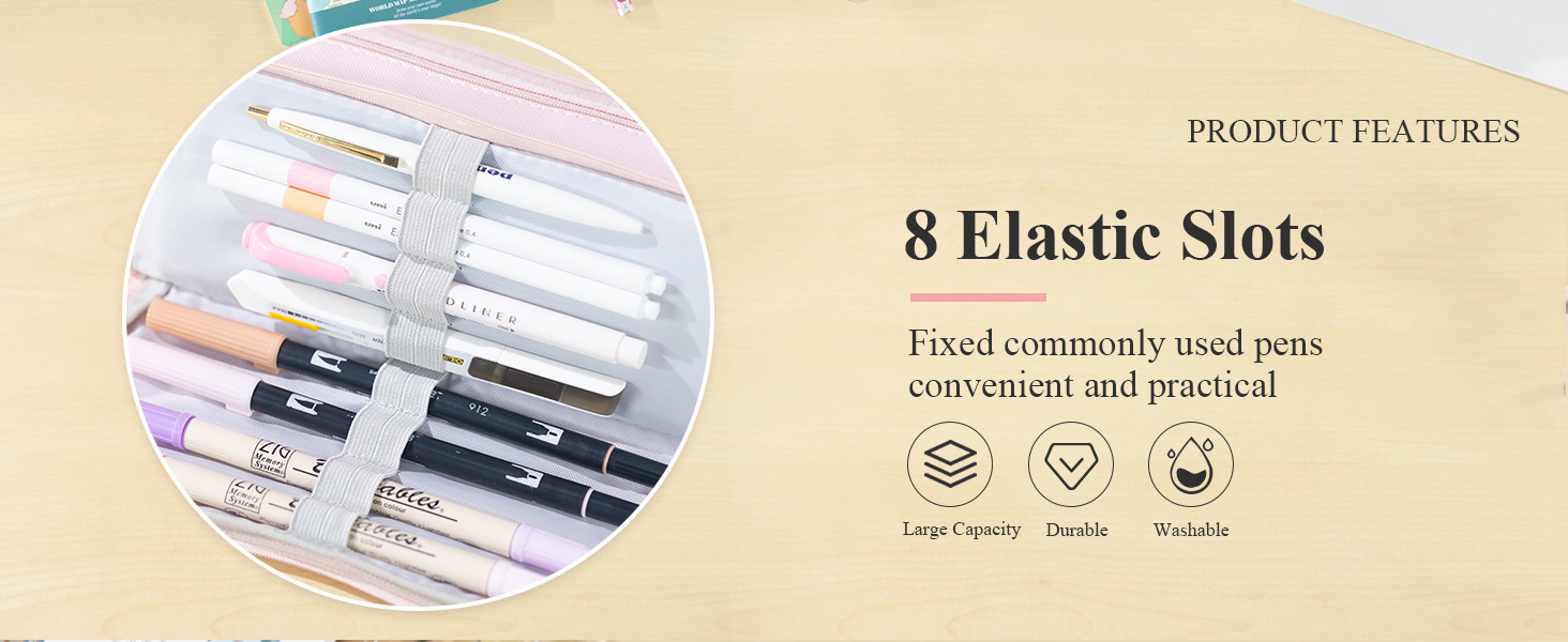 8 elastic pen slots