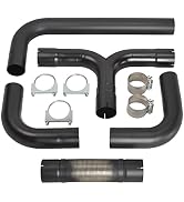FGJQEFG 4'' Inch T Pipe Kit Dual Smoker Exhaust Stack System Dual Diesel Stack Kit Compatible wit...
