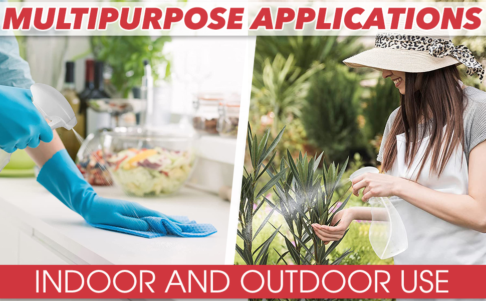 Multipurpose spray bottles for cleaning and gardening