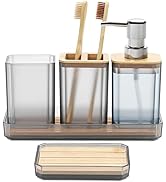 FEILANDUO Bathroom Accessories Set,5 Pcs Bathroom Accessory Gift Set, Soap Dispenser, Soap Dish, ...