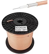 RG400 Coaxial Cable 30ft, MOOKEERF Low Loss M17/128 Double Shield 50 Ohm RF Coaxial Cable Flexibl...
