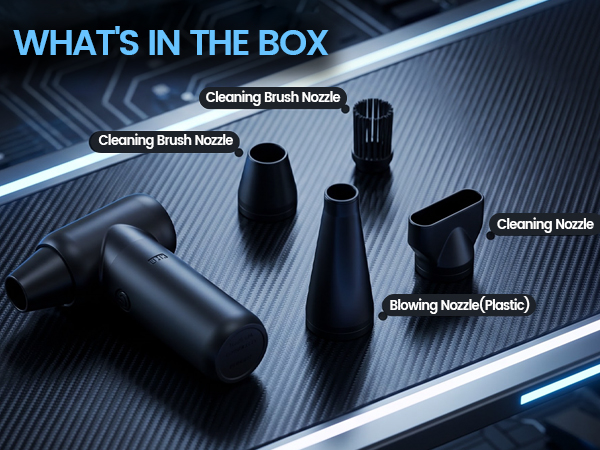 VORTNEI Cordless Dust Cleaner Set, Includes Main Unit, Cleaning Nozzle and Accessories