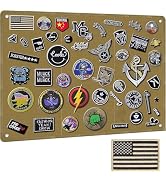 IronSeals Tactical Board Patch Organizer Holder Display with Loop Surface, Steel Ring and Flag Pa...