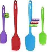 Walfos Silicone Spatula Set of 4, Heat Resistant Kitchen Silicone Scraper Spatulas, Strong Steel ...