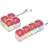 2 PCS Keyboard Fidget Toy with LED Lights,Keychain Relief Clicker(Red) | For Adults Fidget Keyboa...