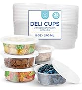 Healthy Packers Food Storage Containers with Airtight Lids (8 oz, 24 Pack) - Clear Plastic Food S...