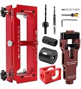 Door Hinge Jig, 9 Pack Door Latch Installation Kit, Aluminum Alloy Router Template, Adjustable Mo...