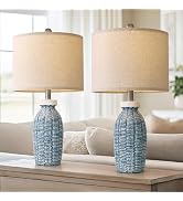 G-SAFAVA 22.75" Table Lamps for Bedroom Living Room Boho Lamp Set of 2 Farmhouse Lamp Bedside Nig...