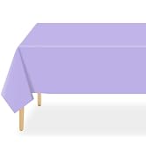 QIKSION 2 Pack Lavender Plastic Tablecloth Disposable Table Covers Purple Table Cloths for Partie...