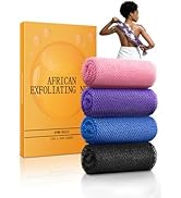SPMKTBOZAI 4 Pack African Net Sponge, Authentic African Exfoliating Net Sponge for Body & Back, E...