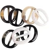 SelHeng 6 Pcs 5CM Fashion Resin T Shirt Clips Simple Tee Shirt Rings Clasps Elegant Scarf Buckles...