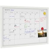 Comix Magnetic Dry Erase Calendar Whiteboard,24 * 18 inches Wooden White Frame